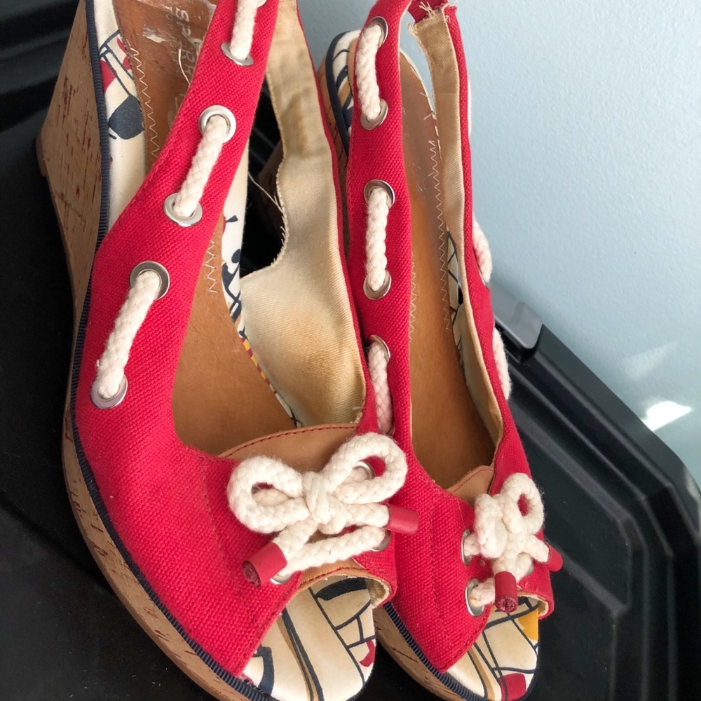 Sperry Red Southport Sailor Wedges